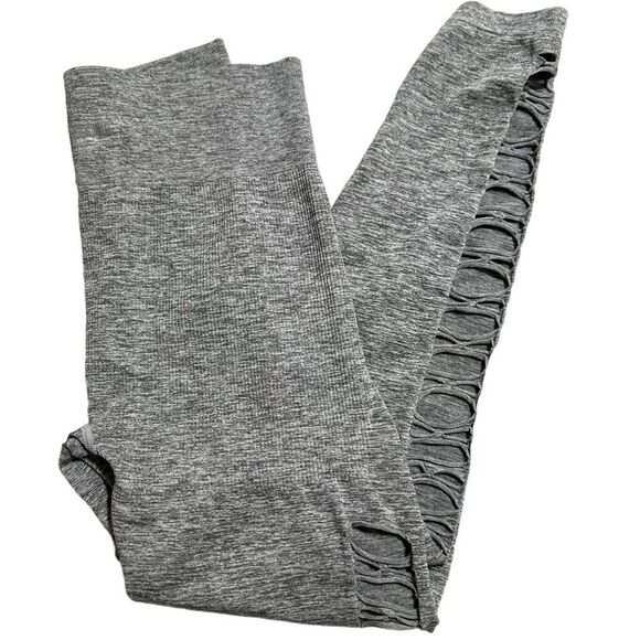 VS PINK Cool & Comfy Leggings Gray Mid Rise Side Slit Cutout Women’s Large - Picture 1 of 9